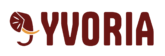 Logo principal rouge de Yvoria un éléphant et son nom.
